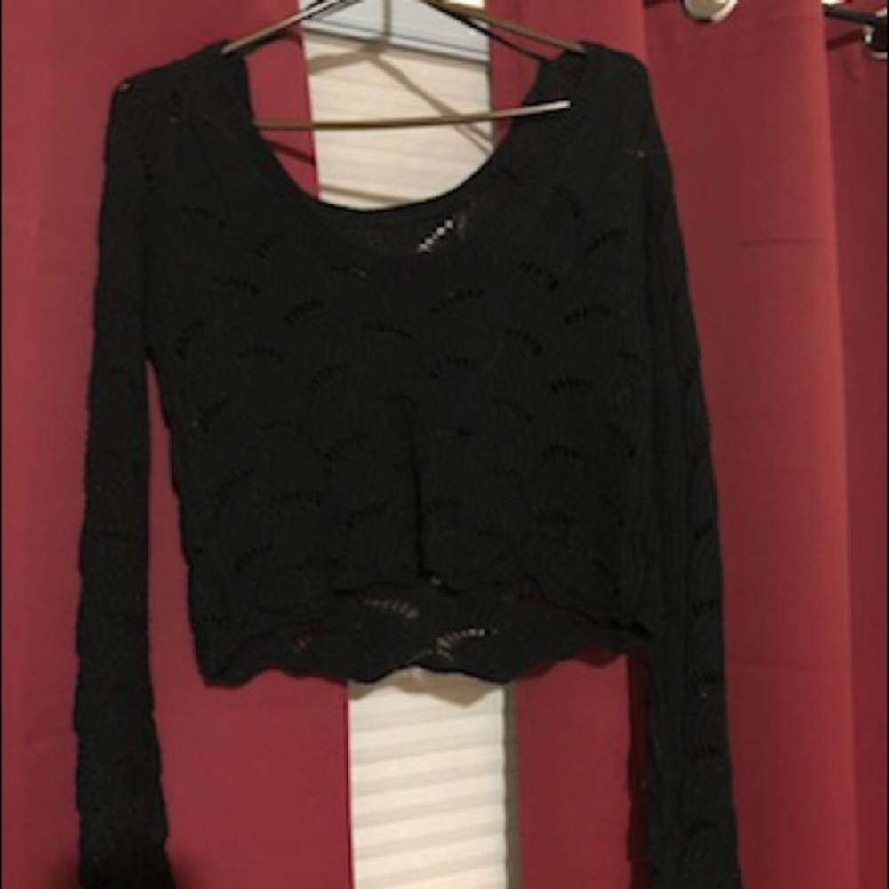 Never worn. Crop, off the shoulder knit sweater.